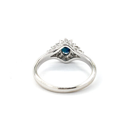 Ring .25ctw Round Diamonds .50ct Sapphire 14kw sz6.5 124030231