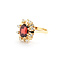 Ring .16crw Round Diamonds 1.50ct Garnet 14ky sz7.5 124030232