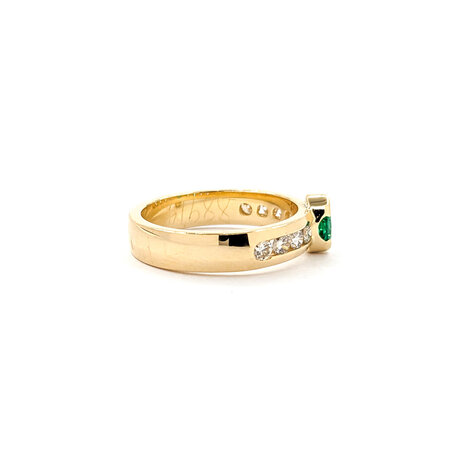 Ring .40ctw Round Diamonds .50ct Emerald 14ky sz6.25 124030230