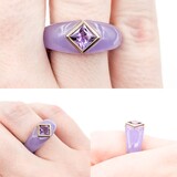  Ring 6ctw Purple Jade .75ct Amethyst14ky sz6 124030233