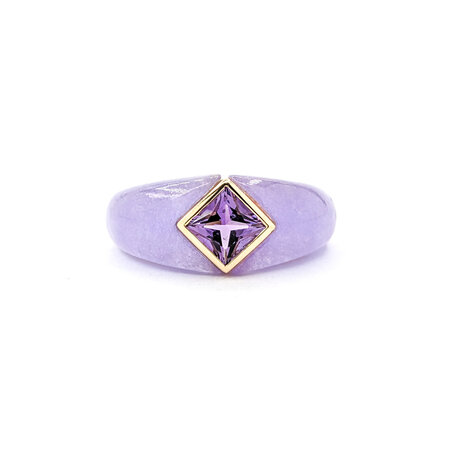 Ring 6ctw Purple Jade .75ct Amethyst14ky sz6 124030233