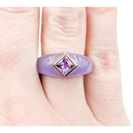 Ring 6ctw Purple Jade .75ct Amethyst14ky sz6 124030233