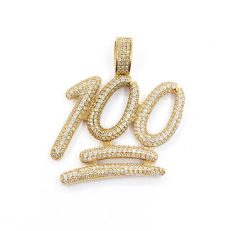 Pendant "100" 2.50ctw Cubic Zirconia 1.50x1.40" 10ky " 124031268