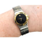  Watch Movado Ladies Two Tone Classic Mesuem 26mm Stainless Steel 6.5" Box 224026008