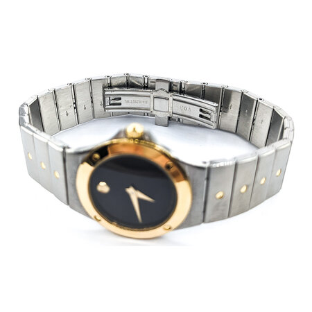 Watch Movado Ladies Two Tone Classic Mesuem 26mm Stainless Steel 6.5" Box 224026008