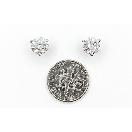 Earrings Studs Natural Diamonds 3.02ctw I1 G-H Platinum