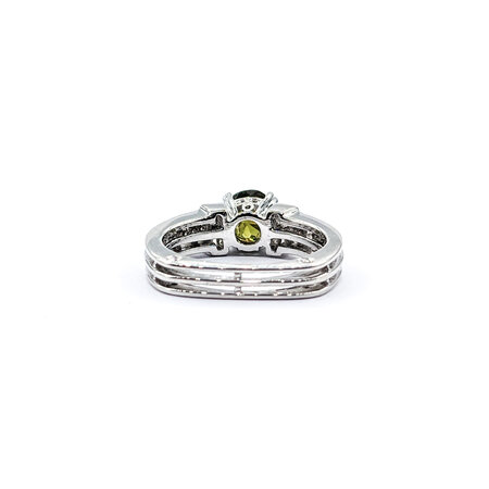 Ring .25ctw Round & Baguette Diamonds 1.22ct Sphene 14kw sz6.5 124030240