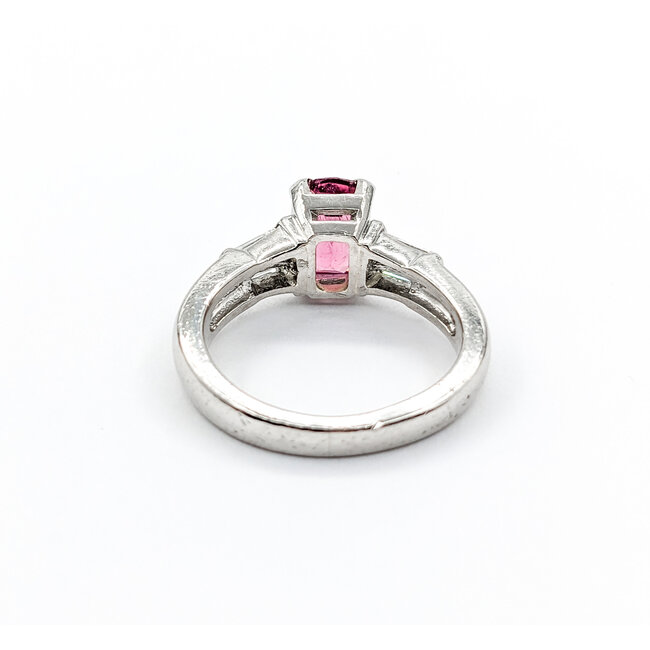 Ring .33ctw Baguette Diamonds 1.35ct Pink Tourmaline 950pt Sz5.5 123120127