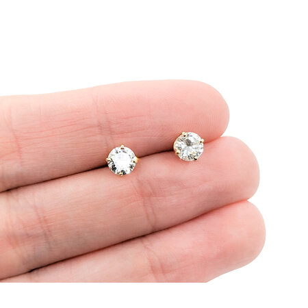 Earrings Stud 1.00ctw Round Diamonds 4 Prong 5.2mm 14ky 224044004