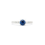  Ring .30ctw Round Diamonds .49ct Blue Sapphire 14kw sz7 124040175