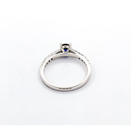 Ring .30ctw Round Diamonds .49ct Blue Sapphire 14kw sz7 124040175