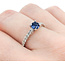 Ring .30ctw Round Diamonds .49ct Blue Sapphire 14kw sz7 124040175