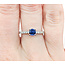 Ring .30ctw Round Diamonds .49ct Blue Sapphire 14kw sz7 124040175