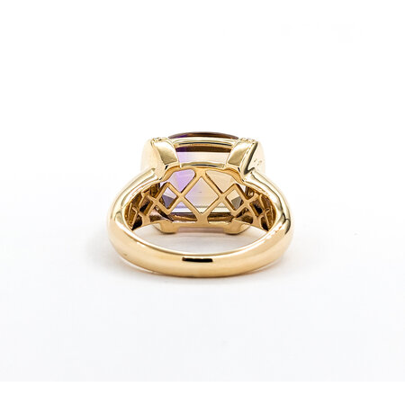 Ring .18ctw Round Diamonds 7.88ct Ametrine 14ky sz7 124040165