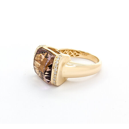 Ring .18ctw Round Diamonds 7.88ct Ametrine 14ky sz7 124040165