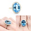 Ring .76ctw Round Diamonds 7.47ct Blue Topaz 14ky sz7 124040157