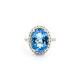  Ring .76ctw Round Diamonds 7.47ct Blue Topaz 14ky sz7 124040157