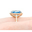 Ring .76ctw Round Diamonds 7.47ct Blue Topaz 14ky sz7 124040157