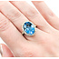 Ring .76ctw Round Diamonds 7.47ct Blue Topaz 14ky sz7 124040157