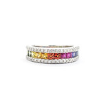  Ring .33ctw Round Diamonds 1.26ctw Multi-Color Sapphire 14kw sz7 124040166