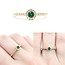 Ring .22ctw Round Diamonds .13ct Green Emerald 18ky sz7 124040160