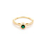 Ring .22ctw Round Diamonds .13ct Green Emerald 18ky sz7 124040160