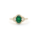  Ring .41ctw Round Diamonds .67ct Green Emerald 14ky sz7 124040154