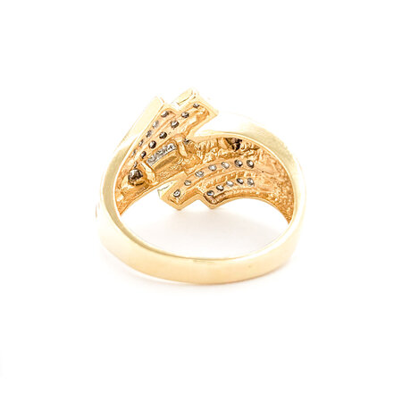 Ring .33ctw Round/Baguette Diamonds Bypass 10ky 224040002