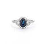  Ring .42ctw Round Diamonds .95ct Blue Sapphire 14kw sz7 124040159