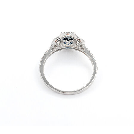 Ring .42ctw Round Diamonds .95ct Blue Sapphire 14kw sz7 124040159