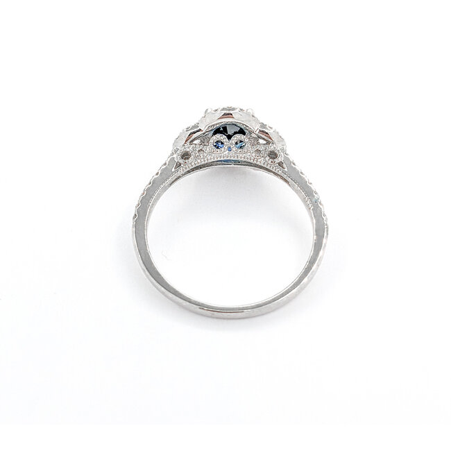 Ring .42ctw Round Diamonds .95ct Blue Sapphire 14kw sz7 124040159