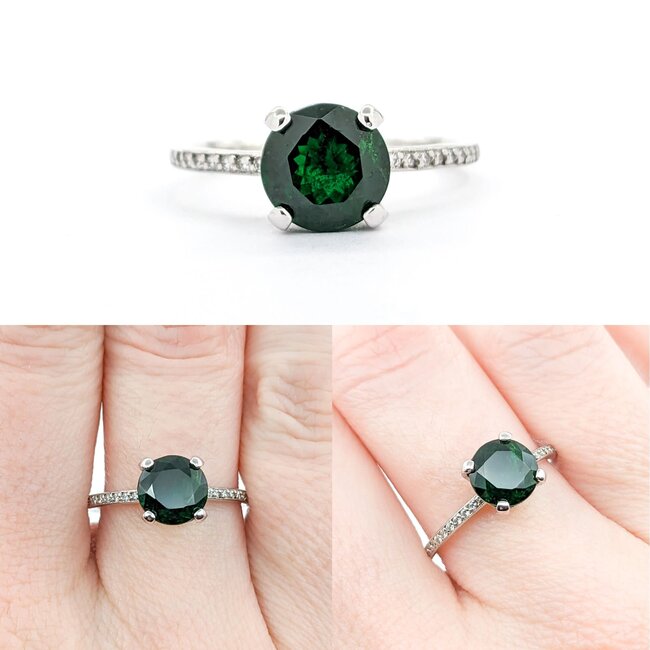 Ring .25ctw Round Diamonds 2.04ct Tsavorite Garnet 18kw sz7 124030237