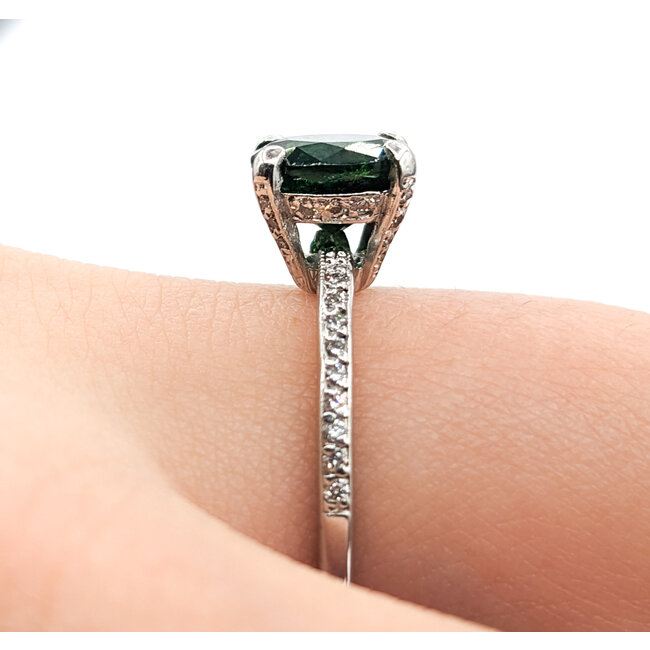 Ring .25ctw Round Diamonds 2.04ct Tsavorite Garnet 18kw sz7 124030237