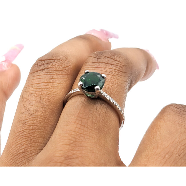 Ring .25ctw Round Diamonds 2.04ct Tsavorite Garnet 18kw sz7 124030237
