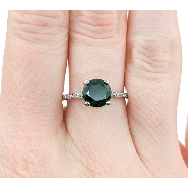 Ring .25ctw Round Diamonds 2.04ct Tsavorite Garnet 18kw sz7 124030237