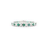  Ring .32ctw Round Diamonds .37ctw Green Emerald 14kw sz7 124040151