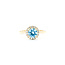Ring .18ctw Round Diamonds 1.40ct Blue Zircon 14ky sz7 124040161