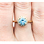Ring .18ctw Round Diamonds 1.40ct Blue Zircon 14ky sz7 124040161