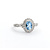 Ring .14ctw Round Diamonds .64ct Blue Aquamarine 14kw sz7 124040155