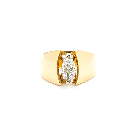 Ring Solitaire 4 prong .60ct Marquise Diamond 14ky sz6.5 224040302
