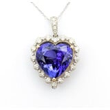  Pendant .60ctw Round Diamonds 10.6ct Purple Tanzanite 1.25x.95" 14kw 16-22" Adjustable " 124041278