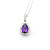 Pendant Drop .08ctw Round Diamonds 1.18ct Purple Amethyst 20x8mm 14kw 20" 124041253