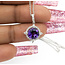 Pendant Drop .27ctw Round Diamonds 1.74ct Purple Amethyst 21.1x10.1mm 14kw 20" 124041274