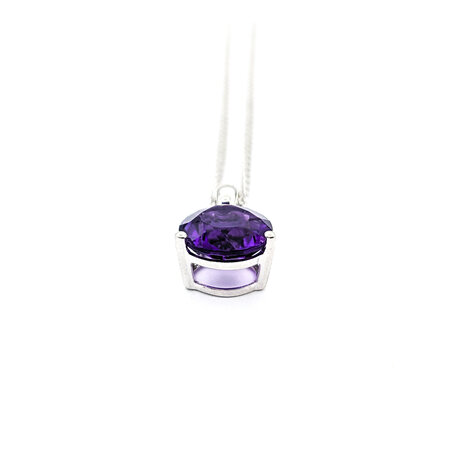 Pendant Drop Diamonds 8mm Purple Amethyst 8.4x8.4mm 14kw 20" 124041259
