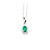 Pendant Drop .10ctw Round Diamonds .20ct Green Emerald 8.5x6.5mm 14kw 20" 124041271
