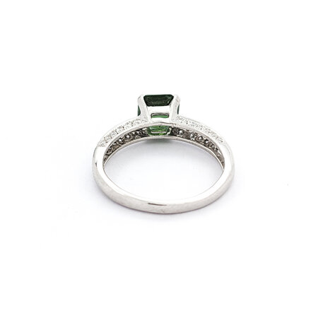 Ring .60ctw Round Diamonds 1.50ct Green Tourmaline 14kw sz7 124030235