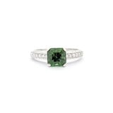  Ring .60ctw Round Diamonds 1.50ct Green Tourmaline 14kw sz7 124030235