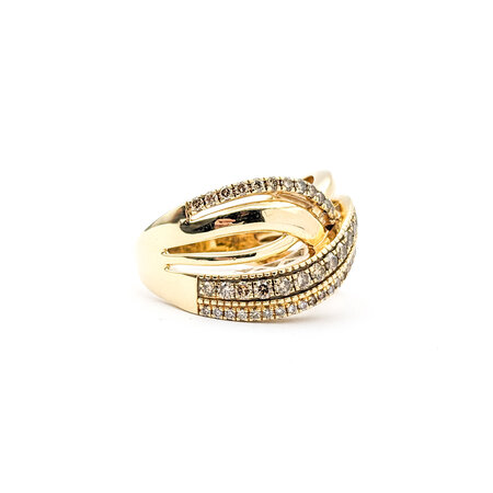 Ring LeVian 1.00ctw Round Diamonds Honey Gold Chocolate Diamonds 14ky sz11 224040006