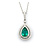 Pendant Drop .46ctw Round Diamonds 1.04ct Green Emerald 1.04x.42" 14kw 18" 124041257