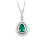 Pendant Drop .46ctw Round Diamonds 1.04ct Green Emerald 1.04x.42" 14kw 18" 124041257